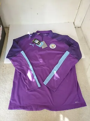 New Puma Manchester City Training 1/4 Zip Top Soccer Cell Purple/blue Size XL • $39.99