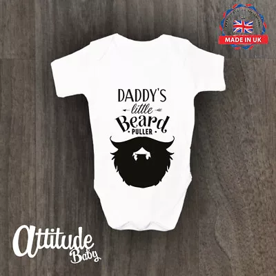 Funny Baby Grows-Daddys Little Beard Puller-Baby Grow-Vest-Novelty-UK-Baby Vest • £9