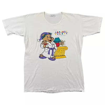 Vintage Caesars Palace Shirt Adult One Size White Short Sleeve Single Stitch USA • $17.42