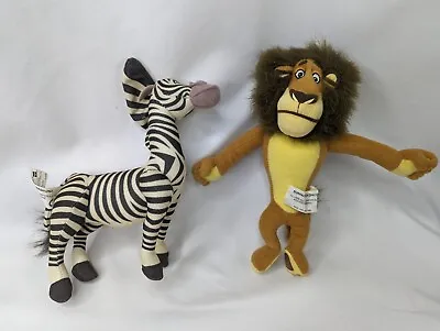 Hasbro Madagascar Marty Zebra Alex Lion Plush Lot 7 8 Inch 2004 Stuffed Animal • $17.95