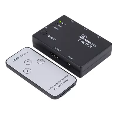 HDMI Switch Distributor 3 In 1 HD 3-Port Splitter 4K HDMI Incl. Remote • $11.69