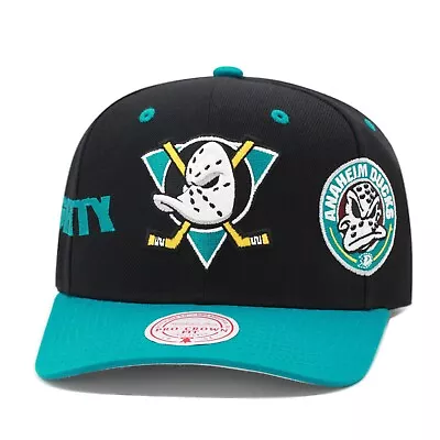 Mitchell & Ness Anaheim Mighty Ducks Precurved Vintage Snapback Hat Cap Black • $42