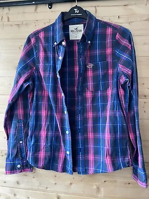 £9.99 • Buy Hollister Womens Blue Pink & Purple Checked Shirt. Size Small VGC