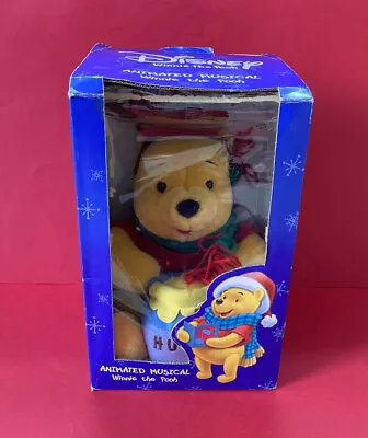 Disney Winnie The Pooh Christmas Animated Musical Toy Figure In Box Vintage Rare • £34.99