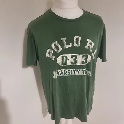 Polo Ralph Lauren T-Shirt Medium Short Sleeve Green Track & Field • £6.99