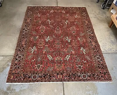Superb Antique Heriz Hand-knotted Exquisite Rug 7’ 8” X 9’ 10” (INV2) 8x10 • $2480