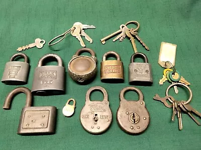 Lot Of 9 Vintage Padlocks With No Matching Keys~ Yale - Miller - Sargent - Eagle • $72.95