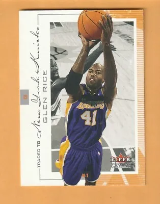 Glen Rice New York Knicks 2000-01 Fleer Genuine #38 Michigan Wolverines 8T • $2
