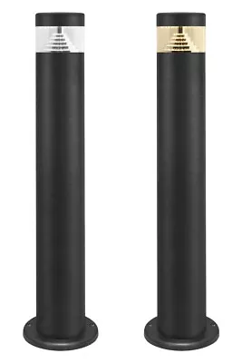 Modern BLACK LED Bollard Garden Lamp Post 3W Outdoor Stainless Steel Light  • £28.99