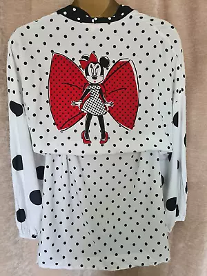 NWT Disneyland Paris L XL Black & White Polka Dot Minnie Mouse Dressing Gown • £24.99