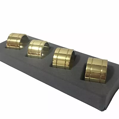 Vintage Baldwin Devon Polished Solid Brass Napkin Rings #7534 Set Of 4 With Box • $21.99