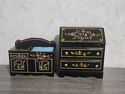 Pennsylvania Dutch Hand Painted Dollhouse Furniture Dry Sink & Drop Front Desk • $40
