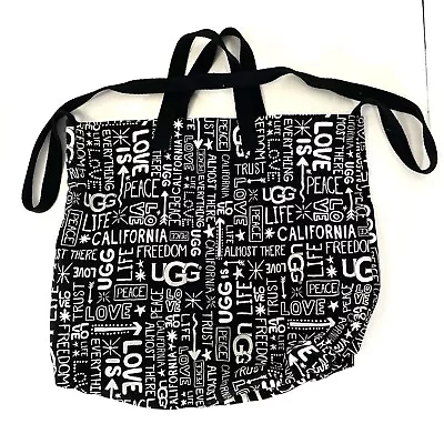 Nwot Ugg Shopper Tote Bag Black Printed Graphics Double Handles /shoulder Strap • $30