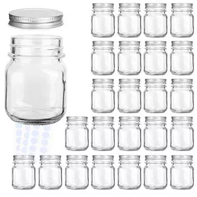 Glass Jars 4 Oz Mini Jars With Lids Perfect For Mason Canning Favor DIY Spic... • $45.22