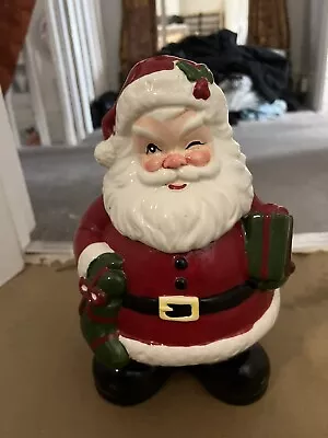 Christmas Decorations. Ceramic Santa Claus Cookie Jar. Father Christmas Pottery • £16