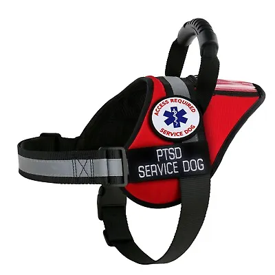 PTSD Service Dog Harness Vest Reflective Waterproof + Patches ALL ACCESS CANINE™ • $45.95