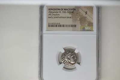 MACEDONIAN KINGDOM. Alexander III (336-323 BC). AR Drachm. NGC Fine.  Nice! • $225