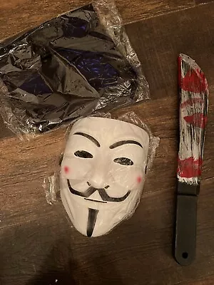 Amazing Brand New Costume MASK From The Movie “V For Vendetta” Hard Plastic • £19