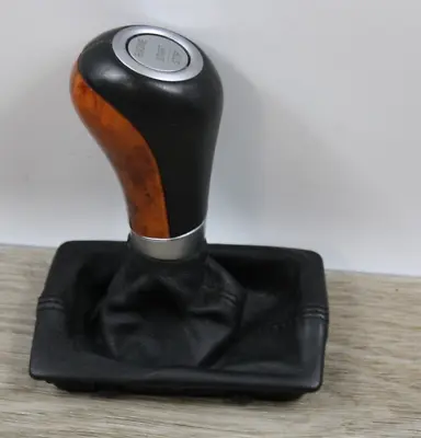 05-12 Mercedes R230 Sl550 Sl600 Shift Knob Leather Boot Black Wood Keyless Go • $375