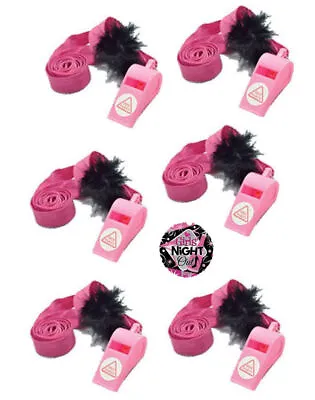 6 X Hen Night Party Referee Whistle Necklace Pink Bachelorette Party Favour Gift • $25