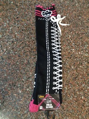 Monster High Knee High Socks Teen / Adult Shoelace Black One Size NWT • $17.99