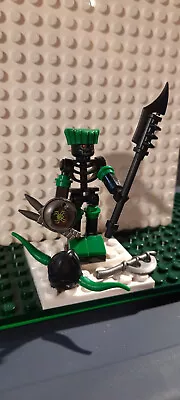 LEGO CUSTOM MINIFIGURE SKELETON WARRIOR  BRICKWARRIORS WEAPONS Minifig GREEN • $8.99