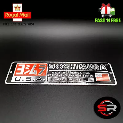 YOSHIMURA USA 3D HEATPROOF EXHAUST BADGE STICKER GRAPHIC DECAL METAL 140x37mm • £4.95