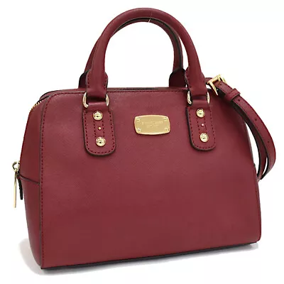 Michael Kors Small Satchel 2Way Handbag Shoulder Bag Leather Bordeaux Red • $157.30