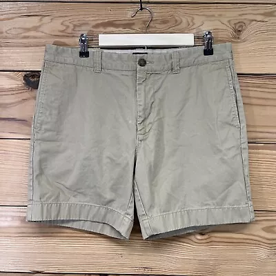 J Crew Reade Shorts 34 Waist Khaki Beige Chino Short 100% Cotton Flat Front B113 • $12.99