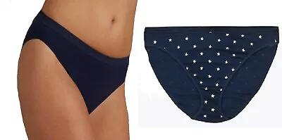 Dark Navy Blue M&S Modal Cotton Blend High Leg Panties Knickers Size 8-24 • £3.49