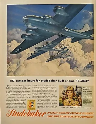 1944 WW2 Studebaker Airplane Flying Fortress Print Ad Beautiful History Allied  • $8.99