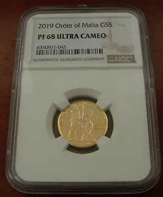 Malta 2019 Gold 5 Scudi NGC PF68UC • $325