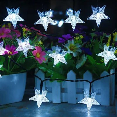 10M Solar Powered Star Fairy String White Light Waterproof Garden Decor Outdoor • £7.88