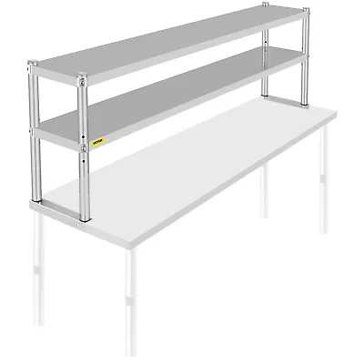 VEVOR Stainless Steel Commercial Wide Double Overshelf 72 X 12  For Prep Table • $115.99