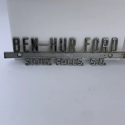 Vintage Metal Dealer Dealership Emblem / Badge - Ben-Hur Ford Sioux Falls SD • $25