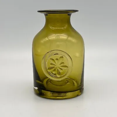 DARTINGTON Small Glass Bottle Flower Vase Green • £23.16