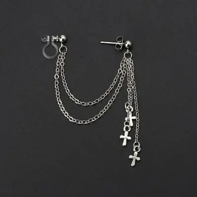 £3.89 • Buy Titanium Steel Korean KPOP Bangtang Boys Cross Pendants Triple Chain Earring