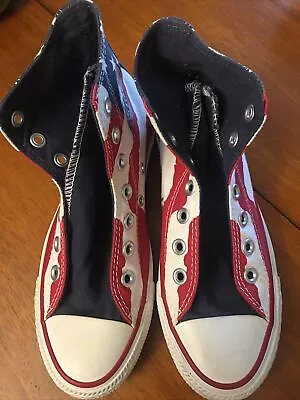 VINTAGE RARE Converse All Star Chuck Taylor American Flag High Top Shoe Mens 3 • $18.99