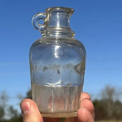 Antique Mug Based Miniature Cider Vinegar Jug Bottle Glass Handled • $8.95