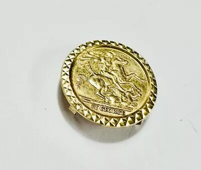 Vintage Solid 9ct Yellow Gold St George Medal Pendant For Ring/Pendant Replace • $111.44