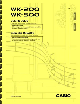 Casio WK-200 WK-500 Keyboard USER'S GUIDE OWNER'S MANUAL • $16.95