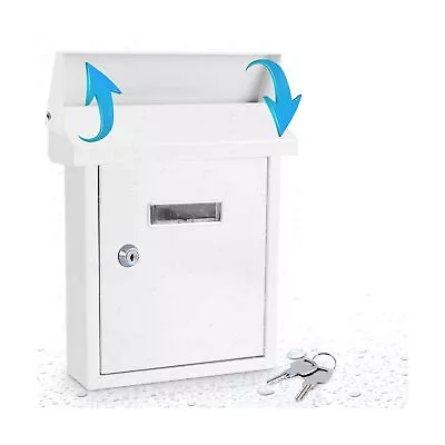 SereneLife Weatherproof Wall Mount Locking Mailbox - Galvanized Steel W/ Meta... • $18.89