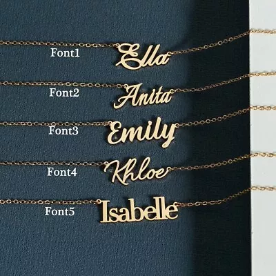 Asteroid Personalised Name Necklace Silver Gold Pendant Gift For Her • £12.95