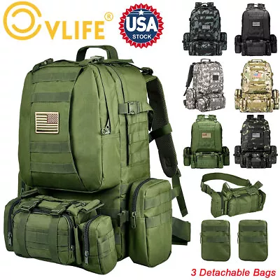 CVLIFE 60L Tactical Backpack Military Molle Rucksack Camping Travel Outdoor Bag • $55.99