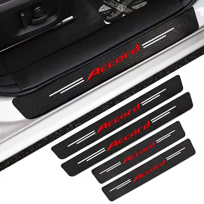 4pcs For Honda Accord Carbon Fiber Car Door Sill Plate Protector Cover Sticker • $9.99