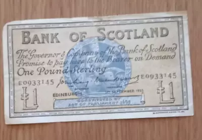 1955 Scottish £1 Pound Note • £8