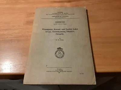 £8.18 • Buy 1922 Kenogami Round And Larder Lake Timiskaming District Ontario Geology W/Map