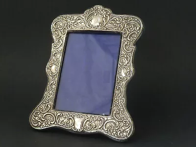 £135 • Buy 1905 Hallmarked English Silver Photo Frame Floral Rococo Antique