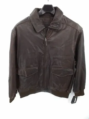 NWT RoundTree & Yorke PILOT Sz 2X Brown LUXURY LAMBSKIN Leather Coat  $525 • $184.99