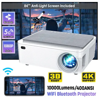 £176.99 • Buy 2023 4K 1080P LED Projector Wifi Home Theater Cinema 3D Video For Android Laptop